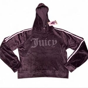 Juicy Couture Purple Velour Hoodie Sweatshirt
